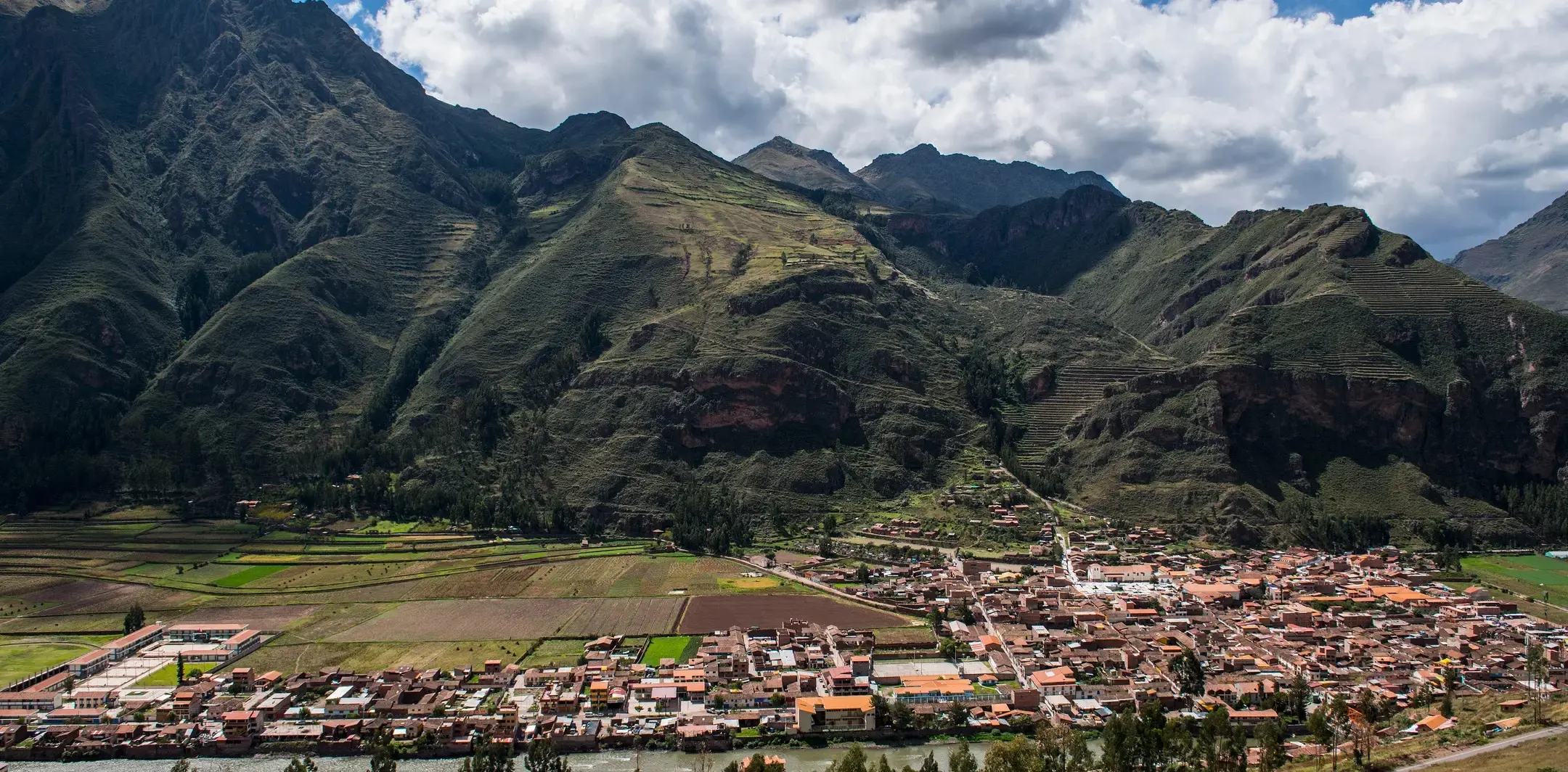 Pisac The picturesque colonial town from Cusco Peru