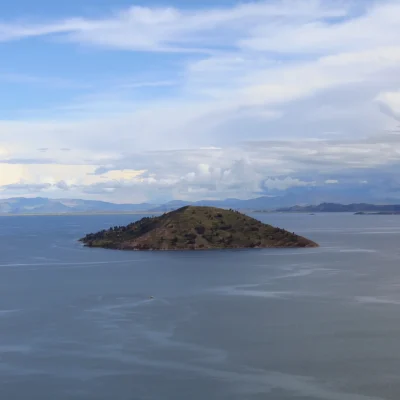 natural island of taquile in lake tititcaca