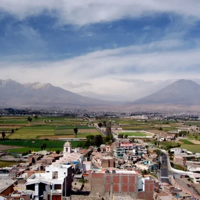 volcanoes of Misti, Chachani, and Pichu Pichu